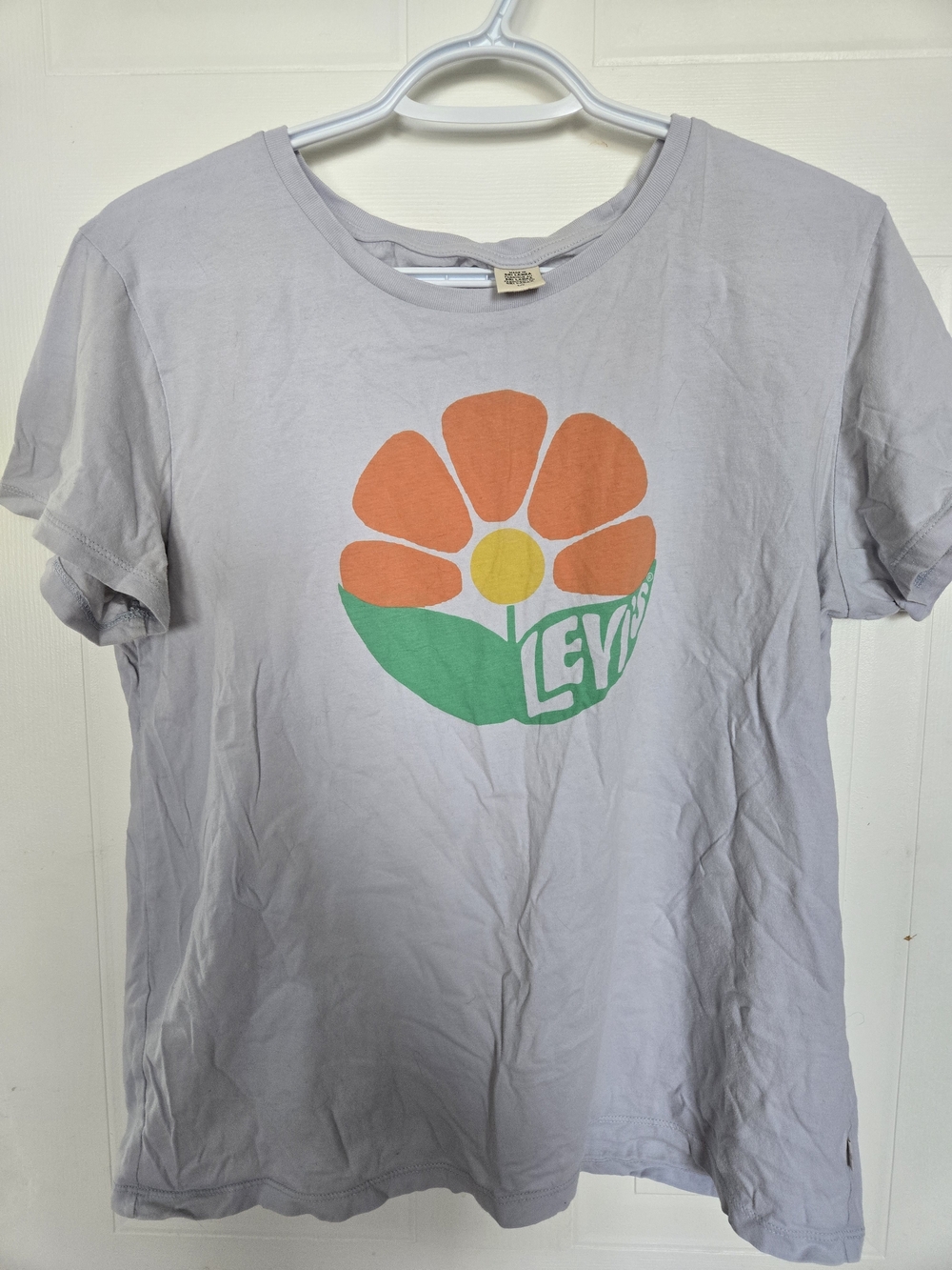 Levi's Lavender Tee with Retro Flower Graphic